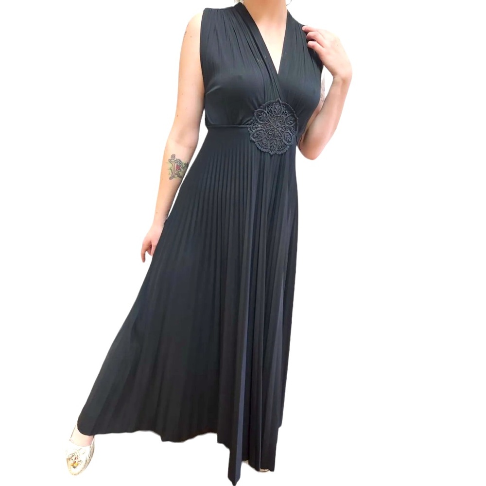 Vintage Jody Of California 12 Black Full Length Evening Dress